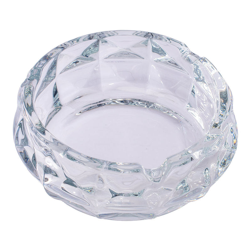 Fujima Exquisite Faceted Glass Ashtray - Crystal Clear / 5" - Headshop.com