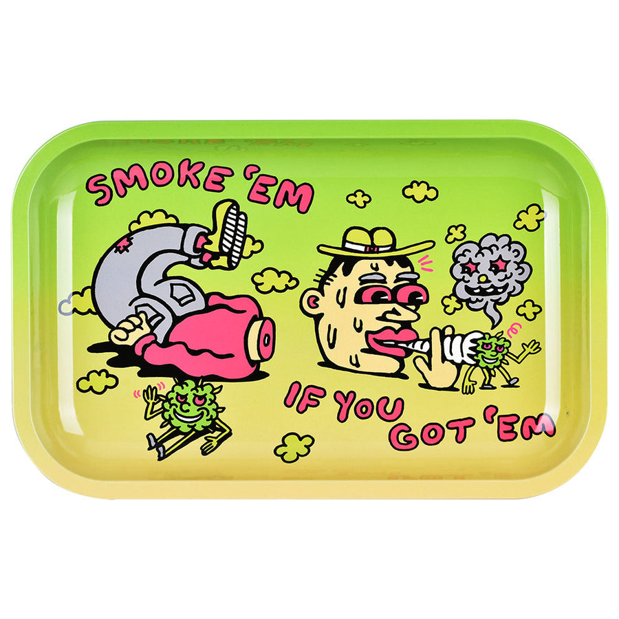 Pulsar Metal Rolling Tray - 11" x 7" / Smoke Em - Headshop.com