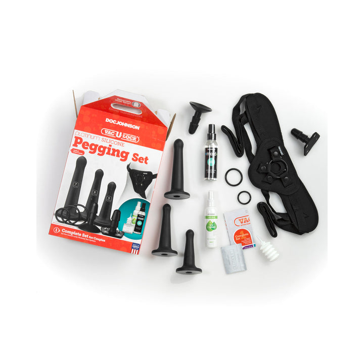 Vac-U-Lock Silicone Pegging Set Black - Headshop.com