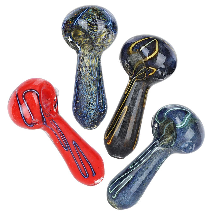 Electric Fantasy Glass Spoon Pipe - 3.5" / Colors Vary - Headshop.com