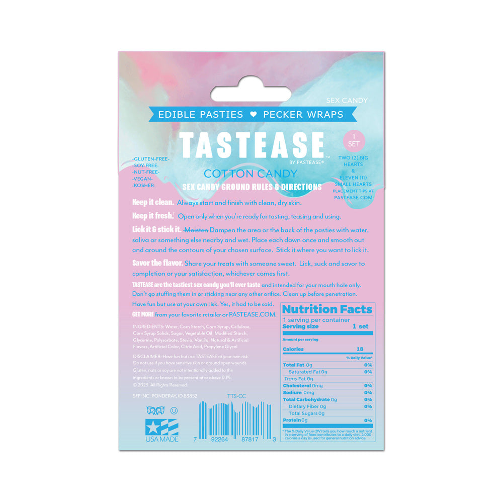 Tastease by Pastease Cotton Candy Edible Pasties & Pecker Wraps - Headshop.com