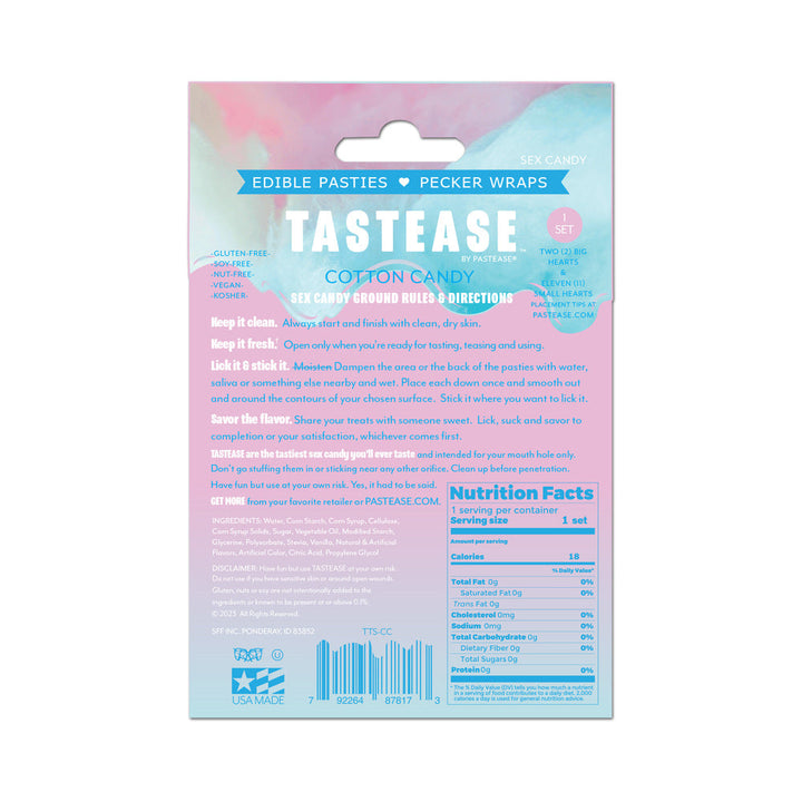Tastease by Pastease Cotton Candy Edible Pasties & Pecker Wraps - Headshop.com