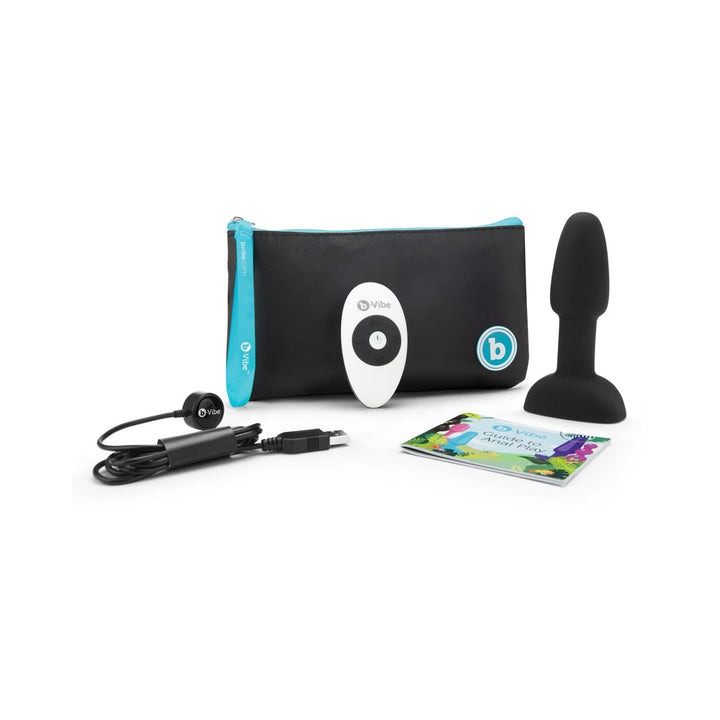 b-Vibe Rimming Petite Rotating and Vibrating Remote Control Plug Black - Headshop.com