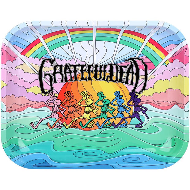 Grateful Dead x Pulsar Large Metal Rolling Tray - Under The Rainbow / 13"x11" - Headshop.com