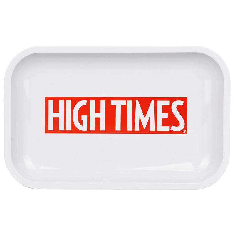 High Times Metal Rolling Tray - 11"x7" / High Times White - Headshop.com
