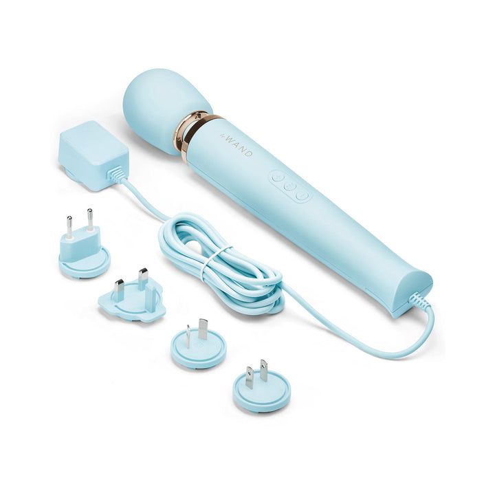Le Wand Plug-In Vibrating Massager Sky Blue - Headshop.com