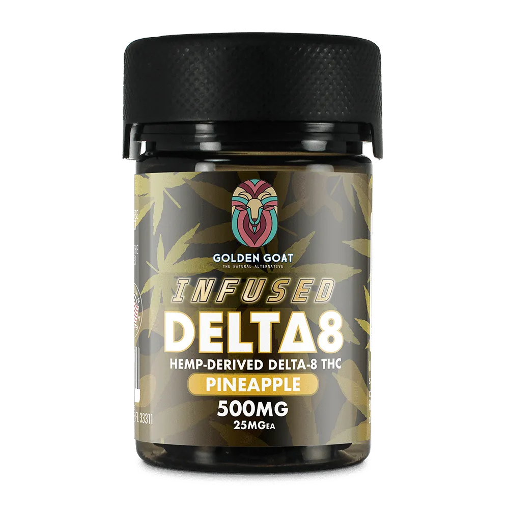 Infused Delta-8 Gummies, 500mg – Pineapple, 20ct - Headshop.com