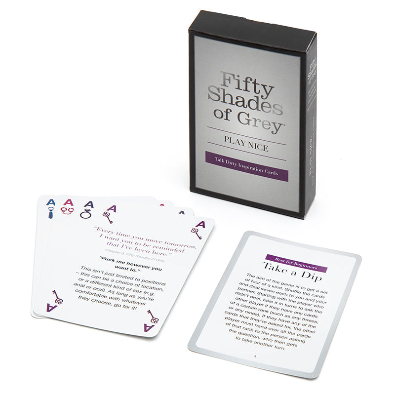 Fifty Shades of Grey Play Nice Talk Dirty Inspiration Card Game - Headshop.com