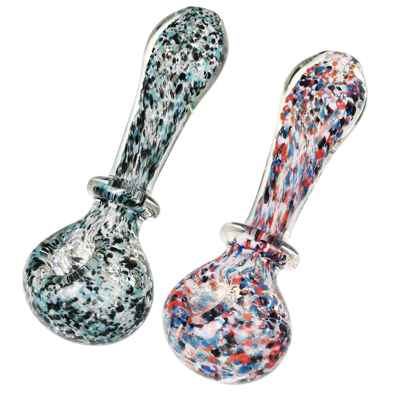 Asteroid Field Fritted Glass Spoon Pipe - 4.75" / Colors Vary - Headshop.com