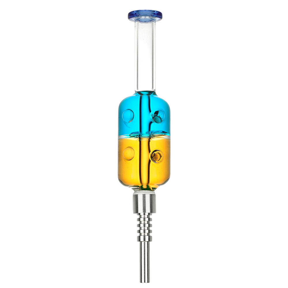 Dual Color Glycerin Dab Straw w/ SS Tip - 8" / Colors Vary - Headshop.com