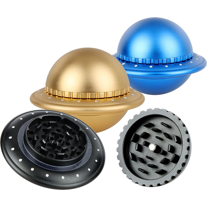 UFO Aluminum Grinder - 3pc / 1.8" / Colors Vary - Headshop.com
