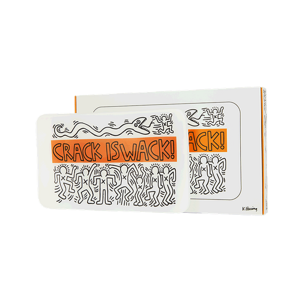 K. Haring Glass Rolling Tray - Headshop.com