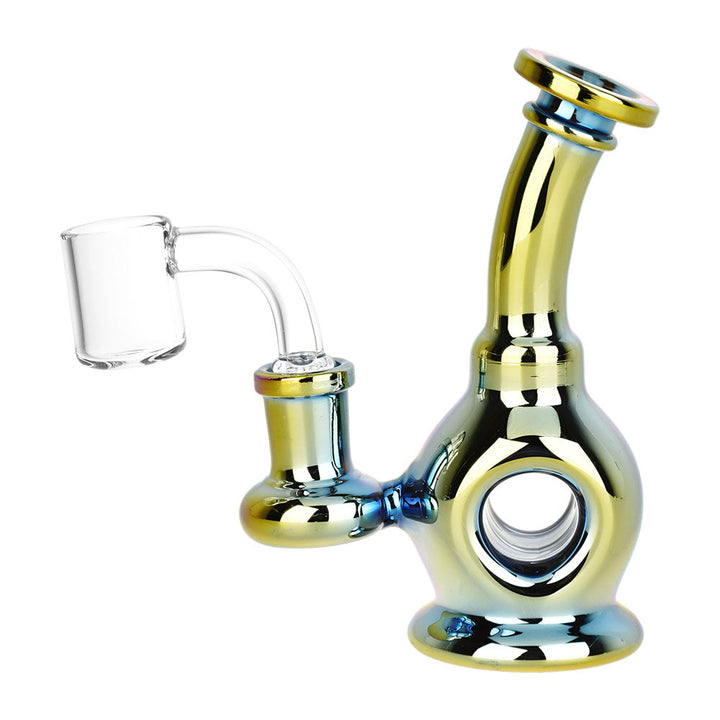 Time Warp Electroplated Glass Mini Dab Rig | 4.75" | 14mm F | Colors Vary - Headshop.com