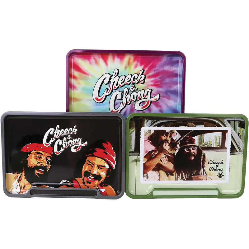 Cheech & Chong Rolling Tray Stash Box | 8"x5.75" | Asst | 6pc Display - Headshop.com