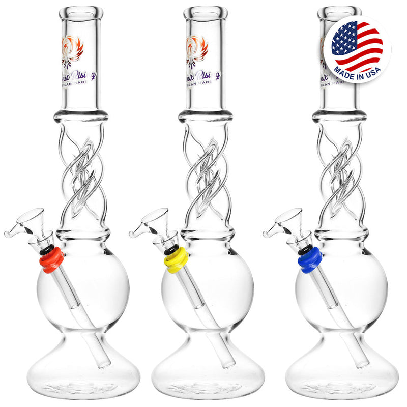 Phoenix Rising Twist Dome Base Water Pipe - 12"/Colors Vary - Headshop.com