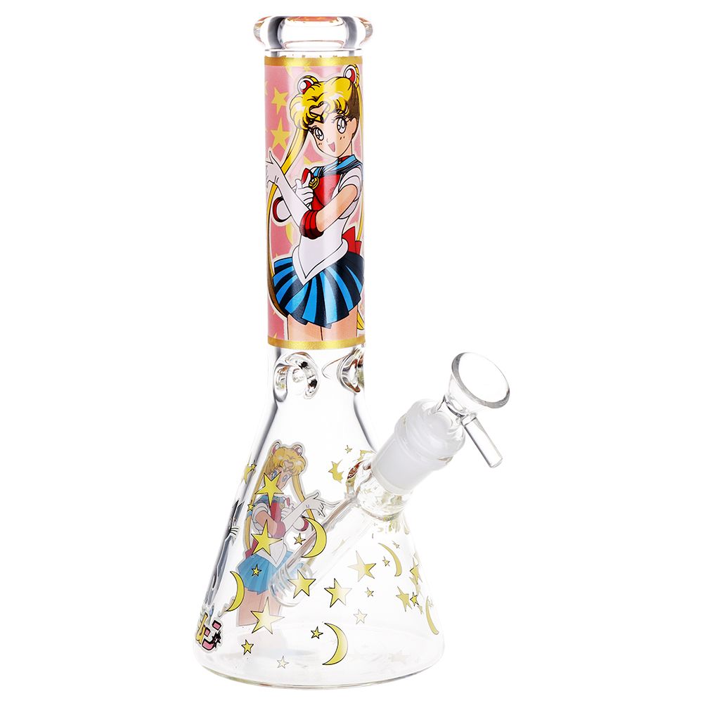 Japanese Animation Girl Beaker Glass Water Pipe - 10" / 14mm F - Headshop.com