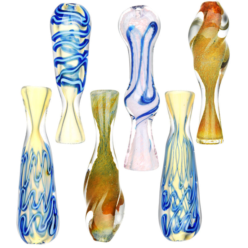 Easygoing Glass Chillum - 3"-3.5" / Assorted Styles 6PC BUNDLE - Headshop.com