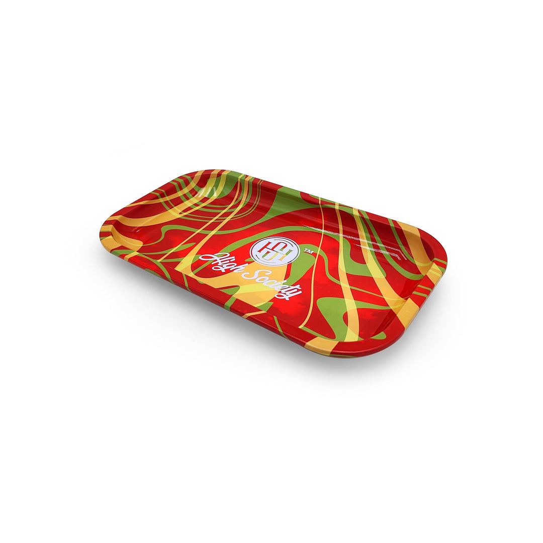 High Society | Medium Rolling Tray - Rasta - Headshop.com