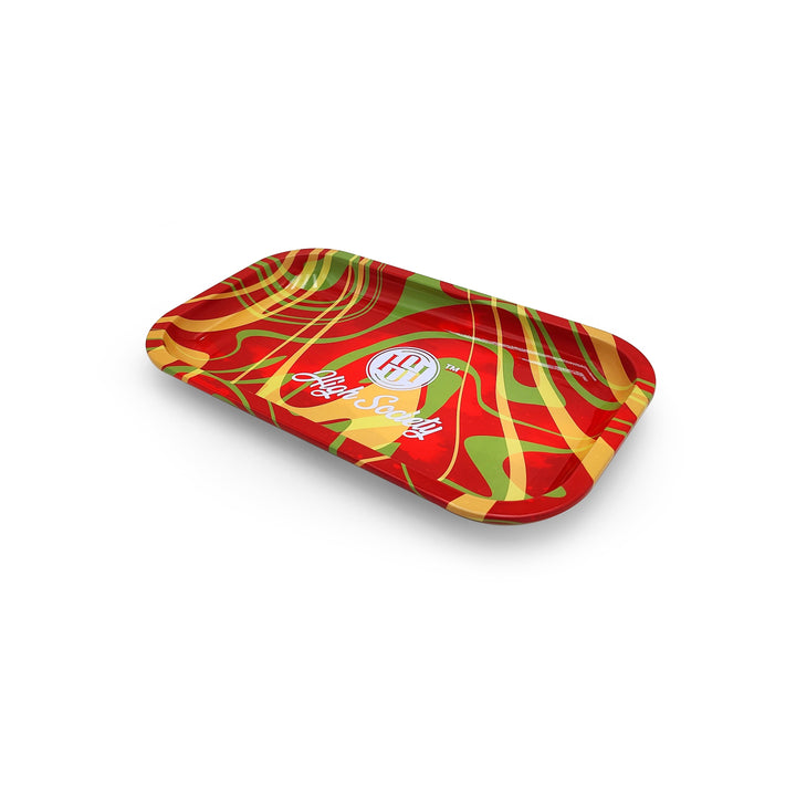 High Society | Medium Rolling Tray - Rasta - Headshop.com