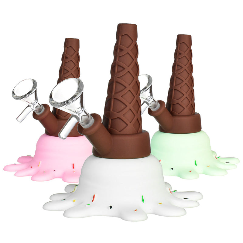 Splat Ice Cream Silicone Water Pipe - 5.25" /10mm F/Colors Vary - Headshop.com