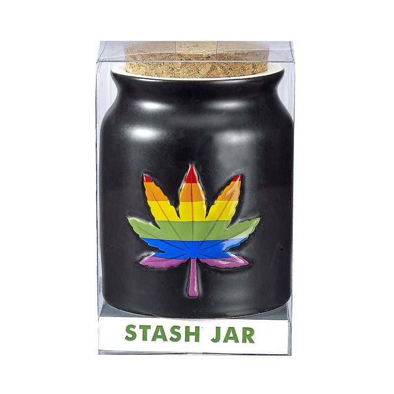Ashtray and Stash Jar set - Rainbow leaf
