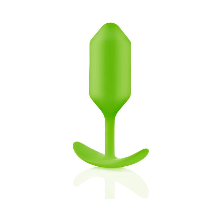 b-Vibe Snug Plug 3 Weighted Silicone Anal Plug Lime - Headshop.com