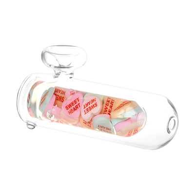 Valentine Hearts Glass Hand Pipe - 5.25" - Headshop.com