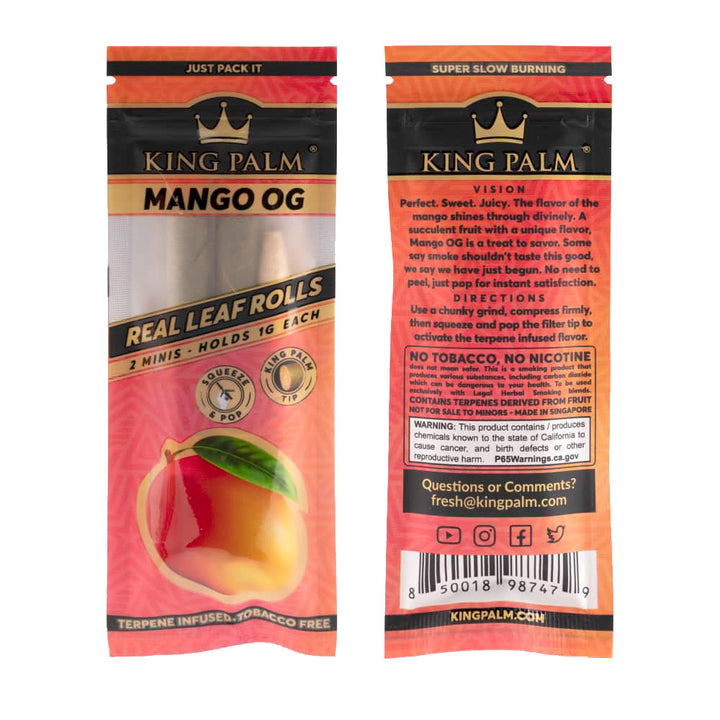 20PC DISPLAY - King Palms Hand Rolled Leaf Mini - 2pk - Headshop.com