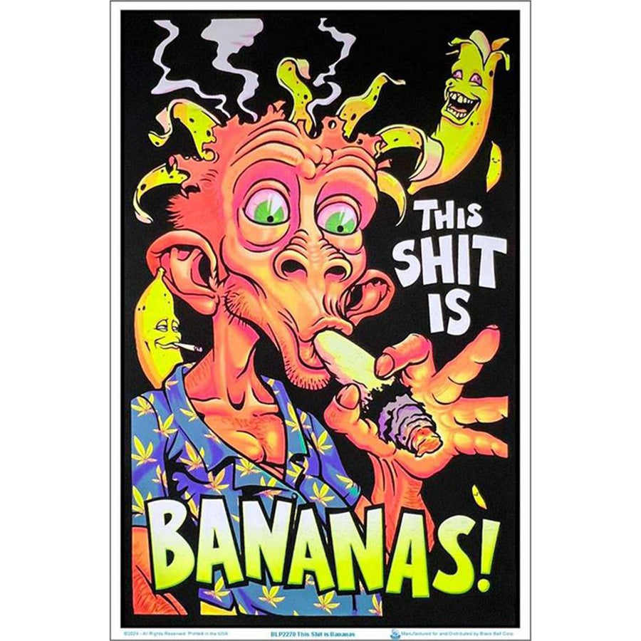 This Shit Is Bananas Flocked Blacklight Poster - 23"x35" - Headshop.com