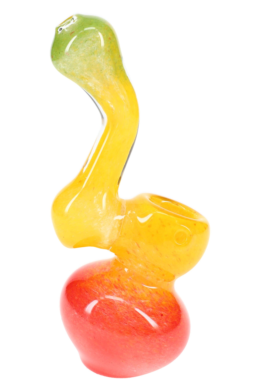 Rasta Frit Sherlock Glass Bubbler “Sunset Sway” – 5½″ - Headshop.com