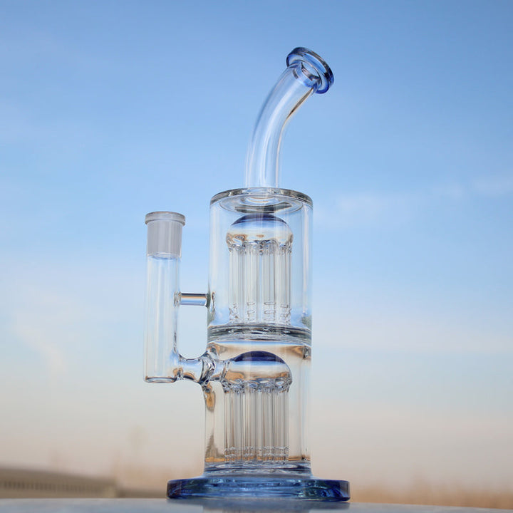 10.6" Glass Straight Water Pipe w/ Dual Arm Percolators - Headshop.com