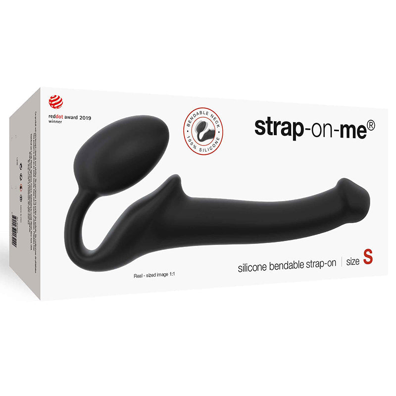 Strap-On-Me Semi-Realistic Bendable Silicone Strap-On Black S - Headshop.com