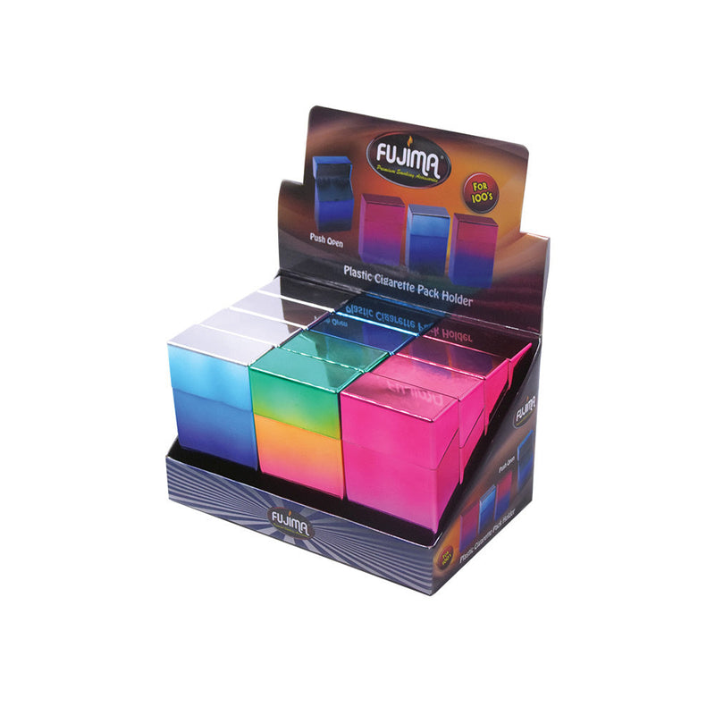 Fujima Gradient Cig Case - 100s / Assorted Colors - 12PC DISP - Headshop.com