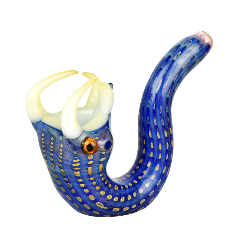 Fanged Blue Snake Glass Pipe - 5" - Headshop.com