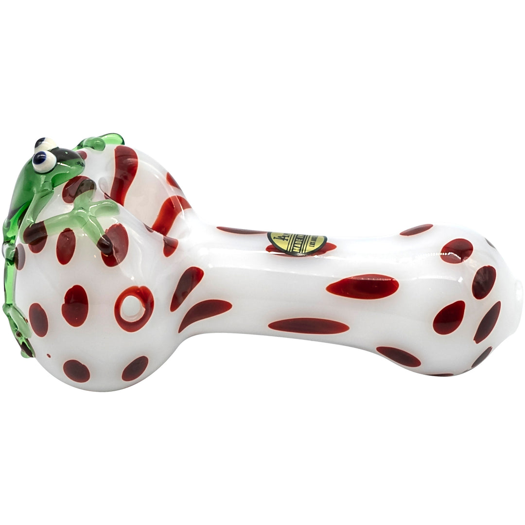 LA Pipes "Spotted Poison Frog" Spoon Glass Pipe - Headshop.com