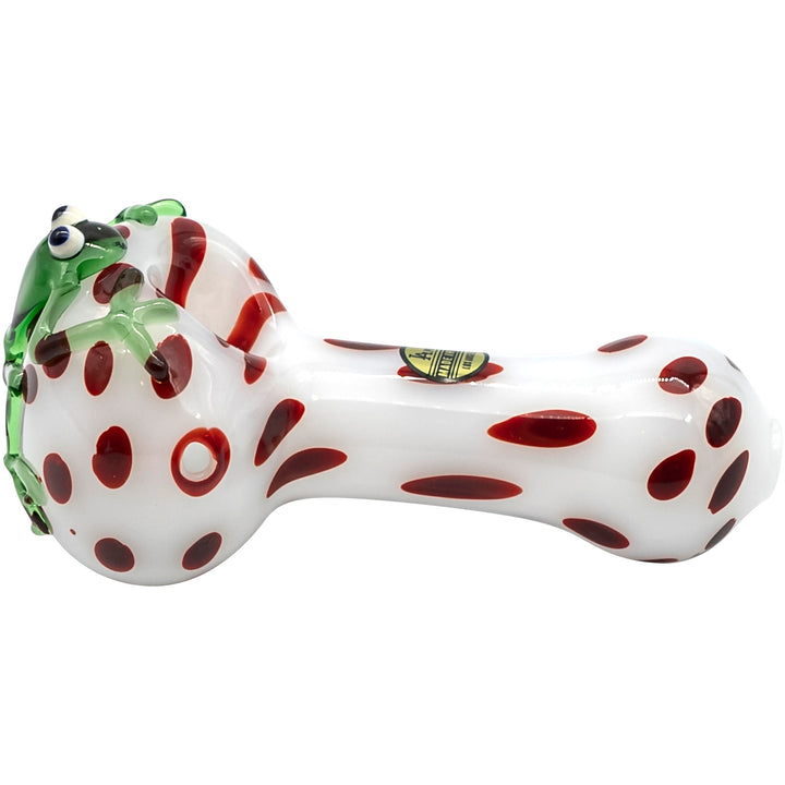 LA Pipes "Spotted Poison Frog" Spoon Glass Pipe - Headshop.com