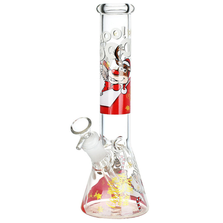 Santa Claus Themed Glass Water Pipe - 10" / 14mm F / Designs Vary - Headshop.com