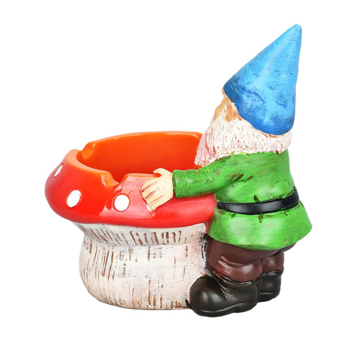 Smoking Gnome Mushroom Ceramic Ashtray - 3.5" - Headshop.com