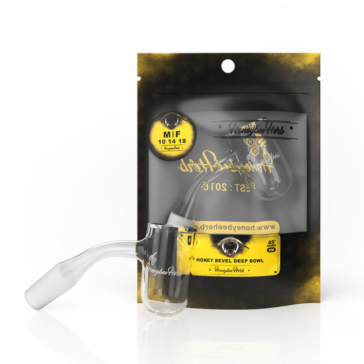 HONEY BEVEL DEEP BOWL QUARTZ BANGER - 45° DEGREE | BL - Headshop.com