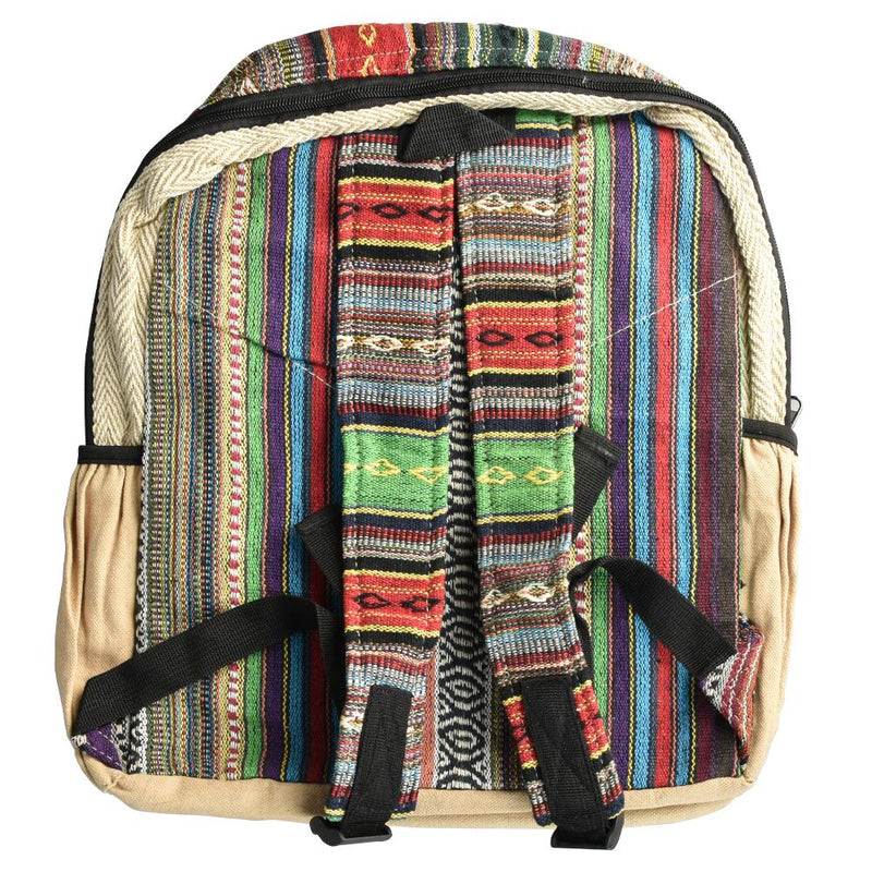 ThreadHeads Black Hemp Leaf Stripes Backpack - Headshop.com