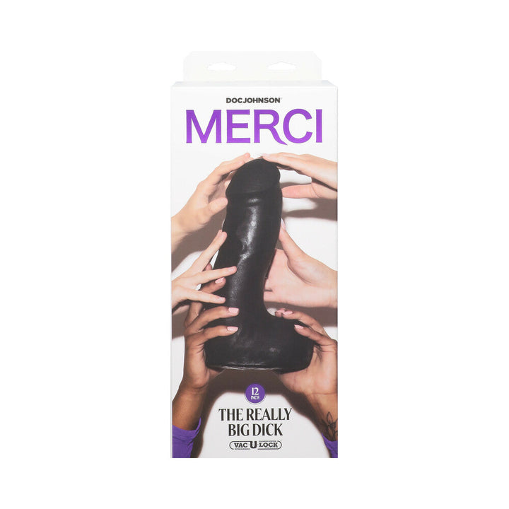 Merci The Really Big Dick 12 in. Dildo with XL Removable Vac-U-Lock Suction Cup Black - Headshop.com