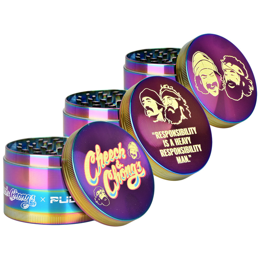 Cheech & Chong's™ x Pulsar Rainbow Metal Grinder | 4pc | 2.5" - Headshop.com