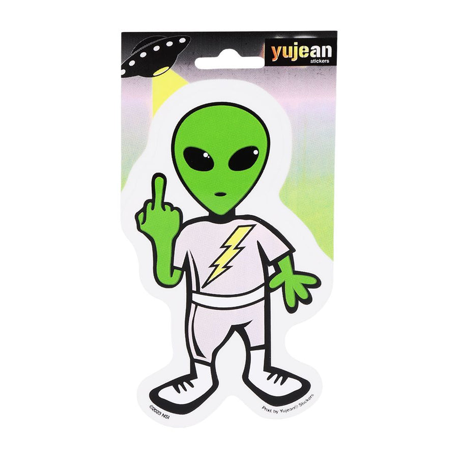 Yujean Flipping Alien Die-Cut Sticker - 3.2"x5" - Headshop.com