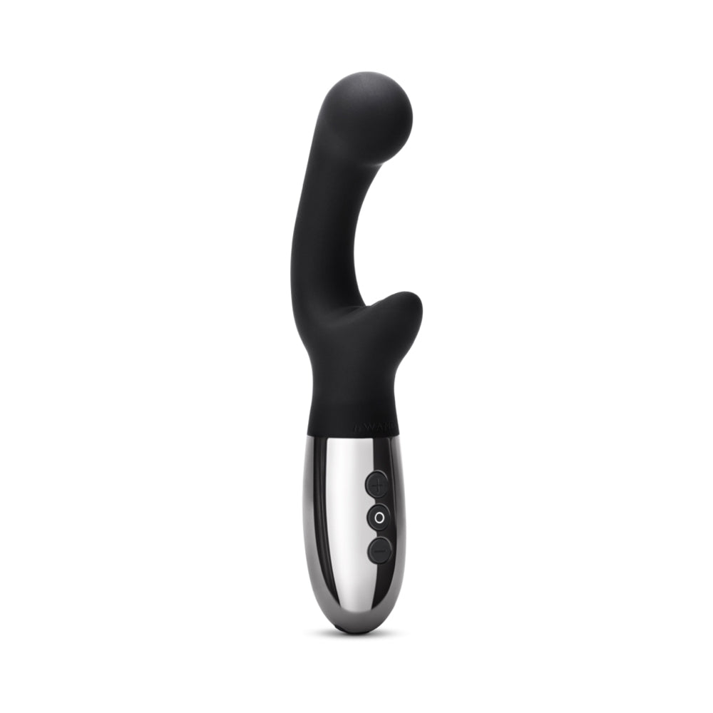 Le Wand XO Rechargeable Double-Motor Wave Silicone Dual Stimulation Vibrator Black - Headshop.com