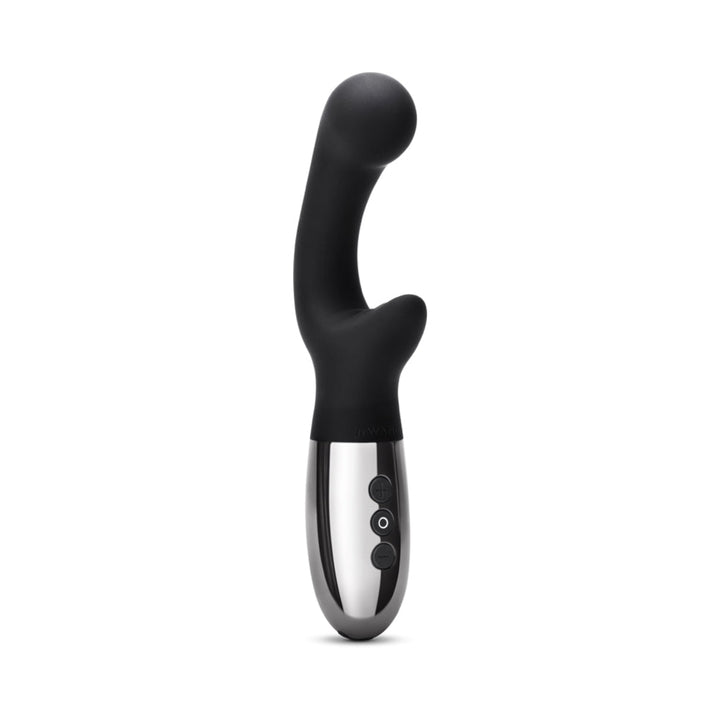 Le Wand XO Rechargeable Double-Motor Wave Silicone Dual Stimulation Vibrator Black - Headshop.com