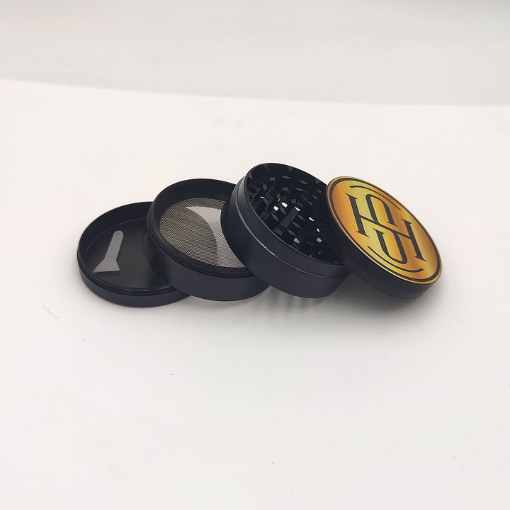 High Society - 4 PC 63mm Ceramic Teflon Coated Grinder - Gold - Headshop.com