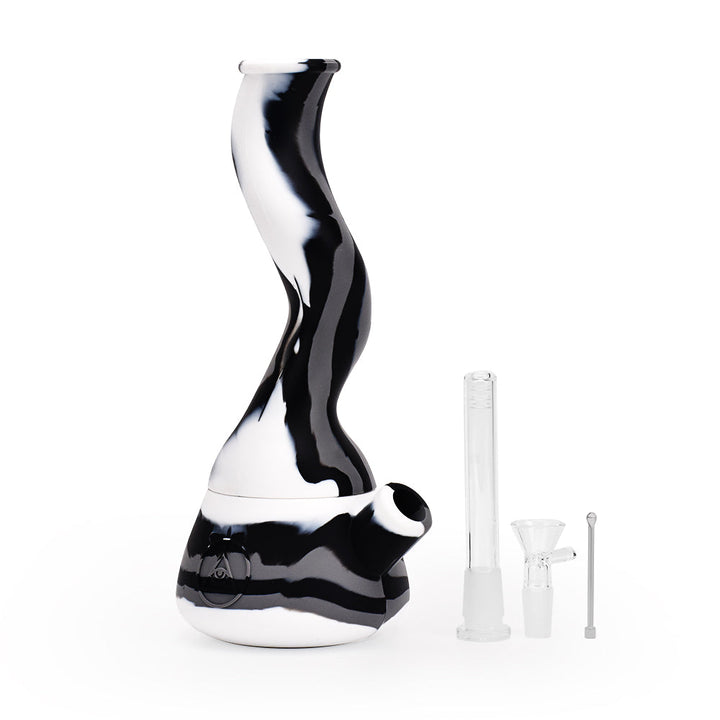 Ritual - 10'' Wavy Silicone Beaker - Black & White - Headshop.com
