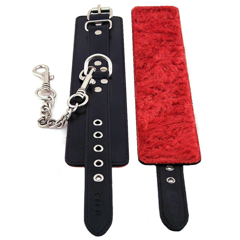 Rouge Fur Wrist Cuffs Black / Red - Headshop.com