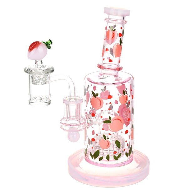 Pulsar Fruit Series Peaches & Cream Glow in The Dark Dab Rig Kit - 8" / 14mm F - Headshop.com