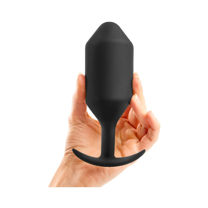 b-Vibe Snug Plug 7 Weighted Silicone Anal Plug Black - Headshop.com